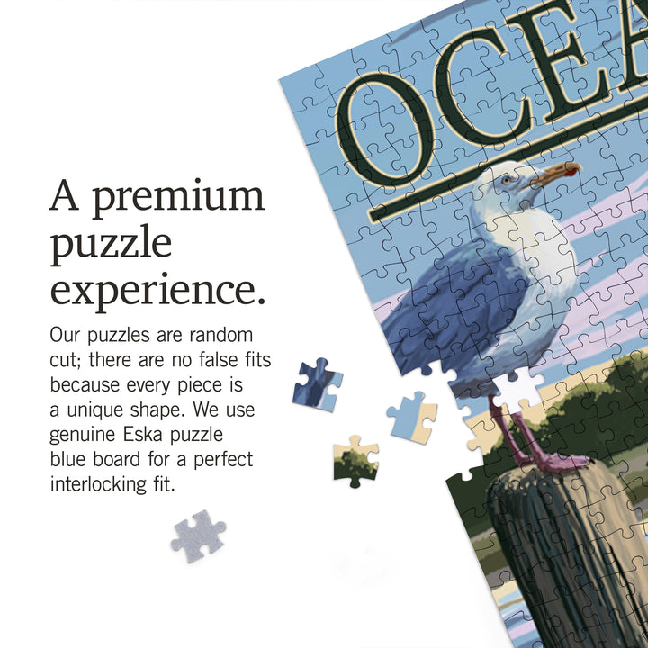 Ocean City, Maryland, Blue Crab and Oysters on Dock, Jigsaw Puzzle Puzzle Lantern Press 