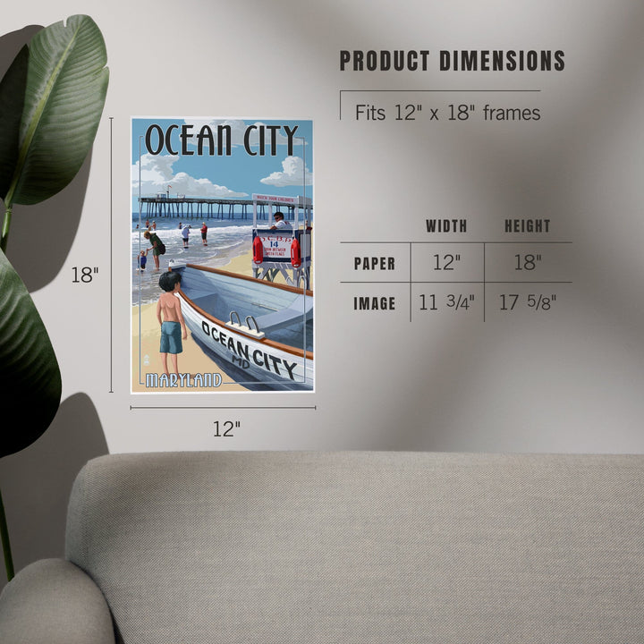 Ocean City, Maryland, Lifeguard Stand, Art & Giclee Prints Art Lantern Press 