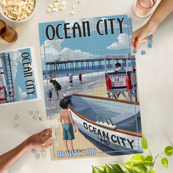 Ocean City, Maryland, Lifeguard Stand, Jigsaw Puzzle Puzzle Lantern Press 