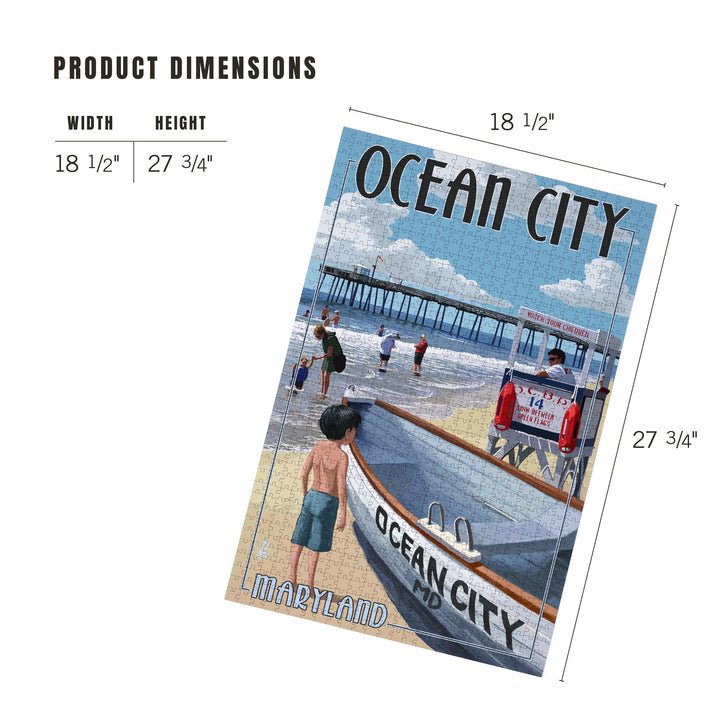 Ocean City, Maryland, Lifeguard Stand, Jigsaw Puzzle Puzzle Lantern Press 