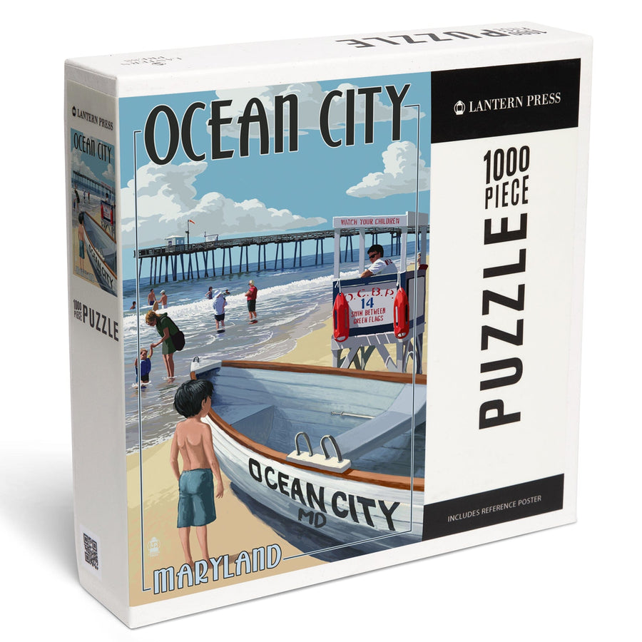 Ocean City, Maryland, Lifeguard Stand, Jigsaw Puzzle Puzzle Lantern Press 