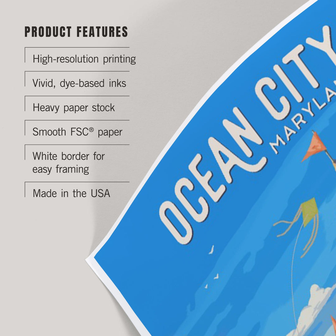 Ocean City, Maryland, Painterly, Soak Up Summer, Sand Castle, Art & Giclee Prints Art Lantern Press 