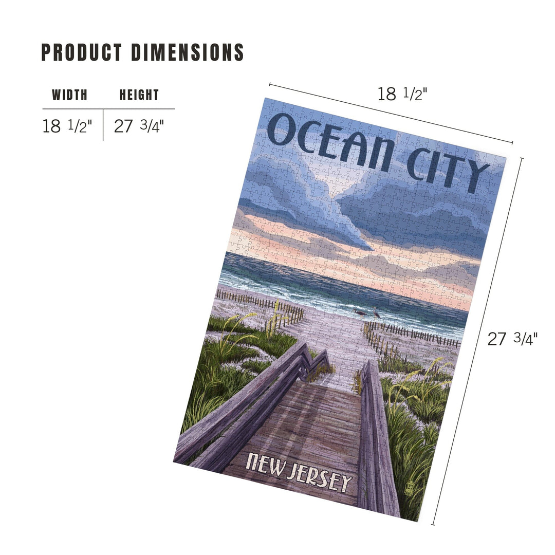 Ocean City, New Jersey, Beach Boardwalk Scene, Jigsaw Puzzle Puzzle Lantern Press 