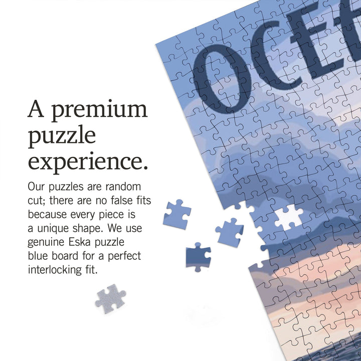 Ocean City, New Jersey, Beach Boardwalk Scene, Jigsaw Puzzle Puzzle Lantern Press 