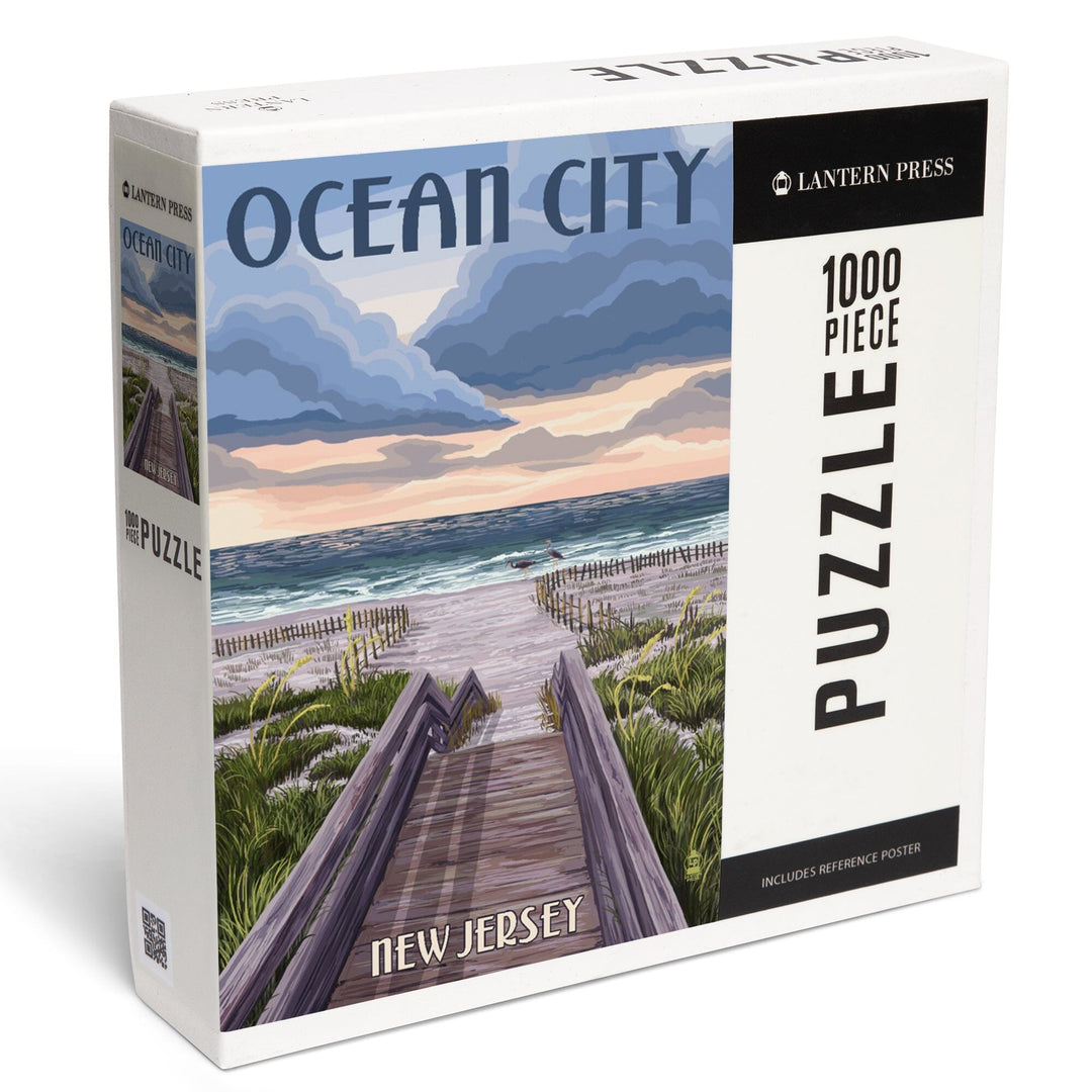 Ocean City, New Jersey, Beach Boardwalk Scene, Jigsaw Puzzle Puzzle Lantern Press 