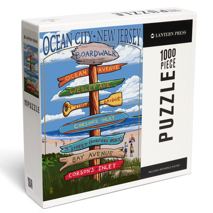 Ocean City, New Jersey, Destination Signpost (#2), Jigsaw Puzzle Puzzle Lantern Press 