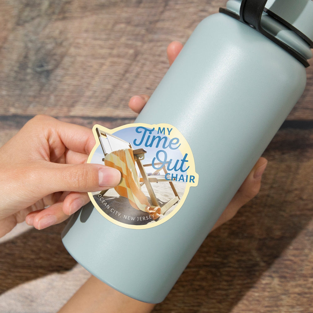 Ocean City, New Jersey, My Time Out Chair, Contour, Vinyl Sticker Sticker Lantern Press 