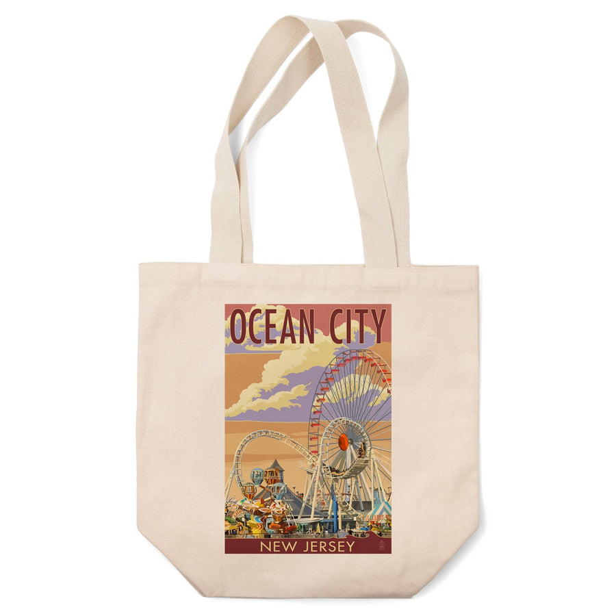 Ocean City, New Jersey, Pier and Sunset, Tote Bag Totes Lantern Press 