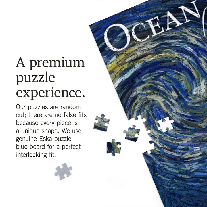 Ocean City, New Jersey, Pier, Starry Night, Jigsaw Puzzle Puzzle Lantern Press 