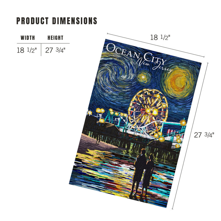 Ocean City, New Jersey, Pier, Starry Night, Jigsaw Puzzle Puzzle Lantern Press 