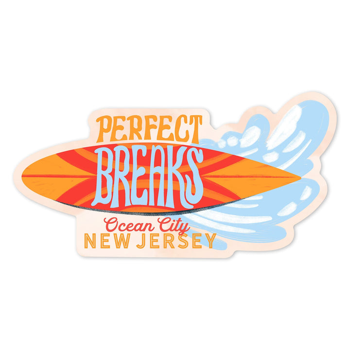 Ocean City, New Jersey, Secret Surf Spot Collection, Surfboards, Contour, Vinyl Sticker Sticker Lantern Press 