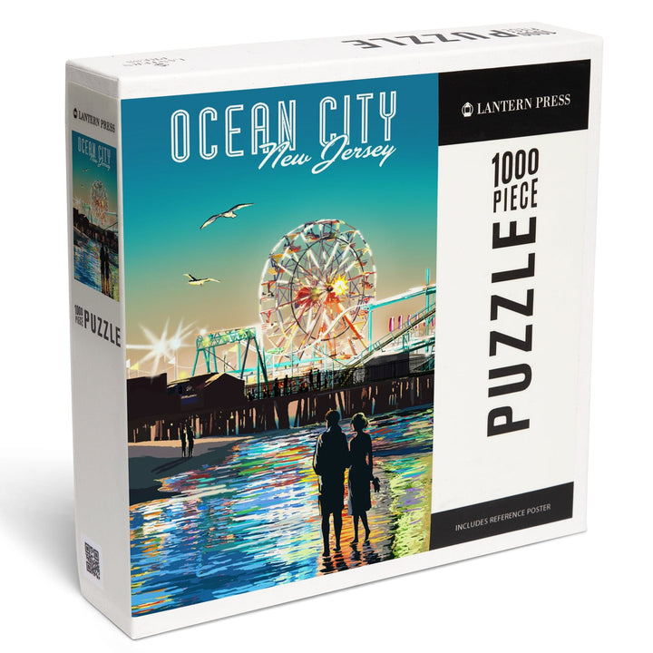 Ocean City, New Jersey, Twilight Pier, Jigsaw Puzzle Puzzle Lantern Press 