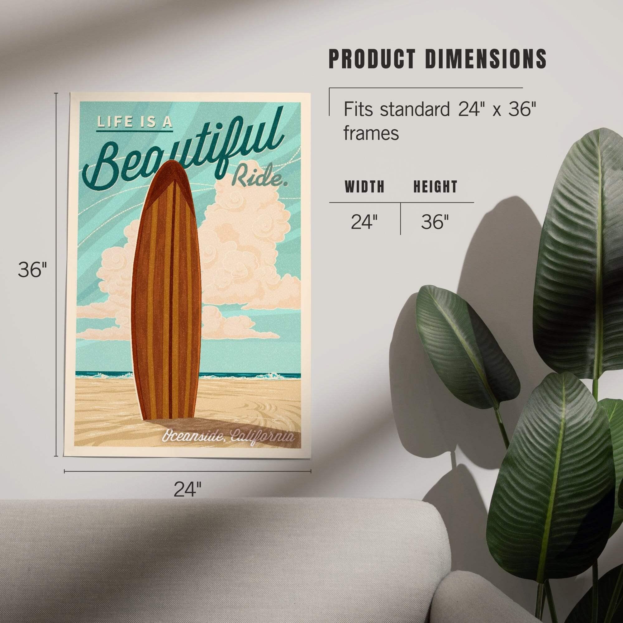 Oceanside, California, Life is a Beautiful Ride Surfboard