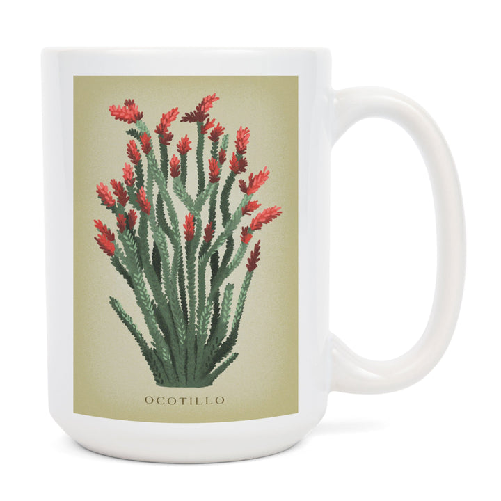Ocotillo, Vintage Flora, Lantern Press Artwork, Ceramic Mug Mugs Lantern Press 