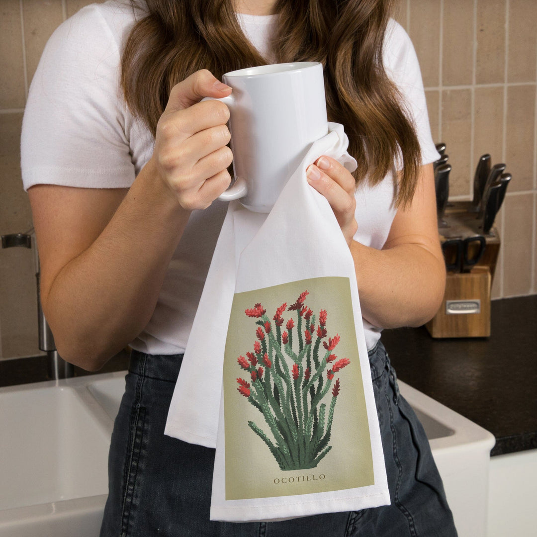 Ocotillo, Vintage Flora, Organic Cotton Kitchen Tea Towels Kitchen Lantern Press 