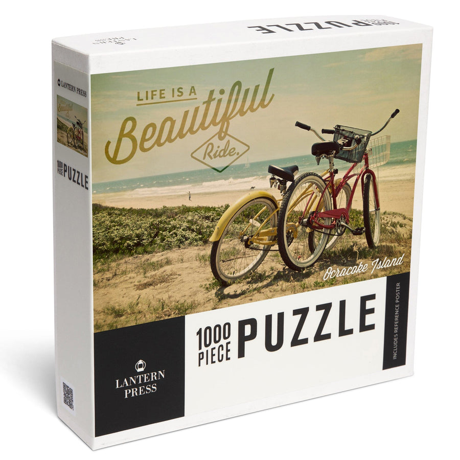 Ocracoke Island, North Carolina, Life is a Beautiful Ride, Beach Cruisers, Jigsaw Puzzle Puzzle Lantern Press 