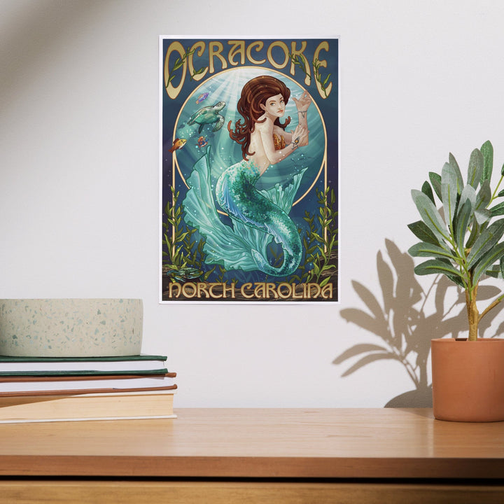 Ocracoke, North Carolina, Mermaid, Art & Giclee Prints Art Lantern Press 