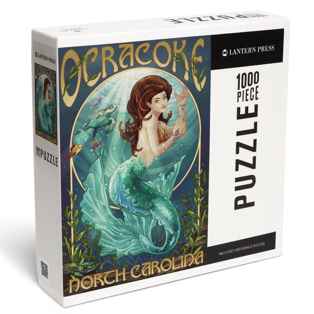 Ocracoke, North Carolina, Mermaid, Jigsaw Puzzle Puzzle Lantern Press 