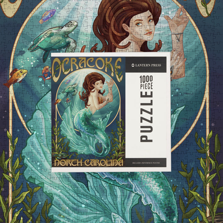 Ocracoke, North Carolina, Mermaid, Jigsaw Puzzle Puzzle Lantern Press 