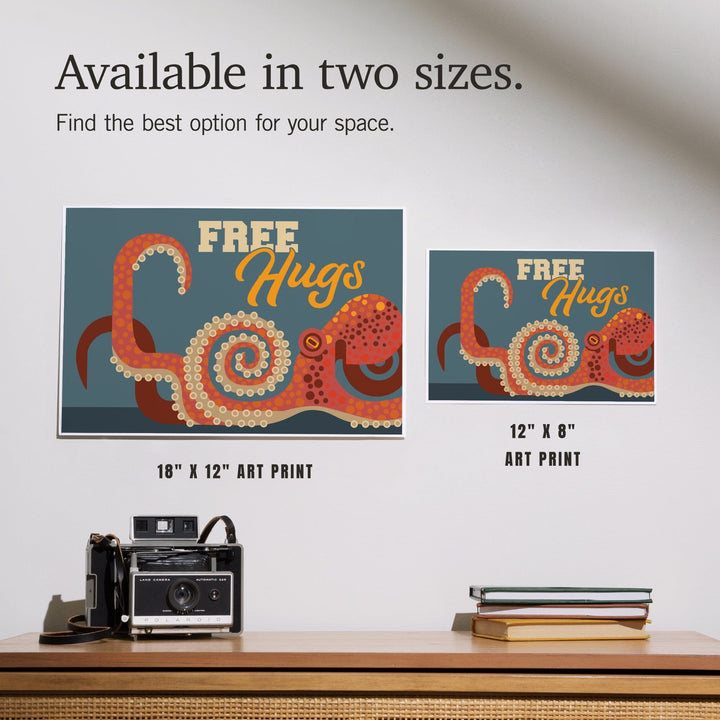 Octopus, Geometric, Free Hugs, Art & Giclee Prints Art Lantern Press 