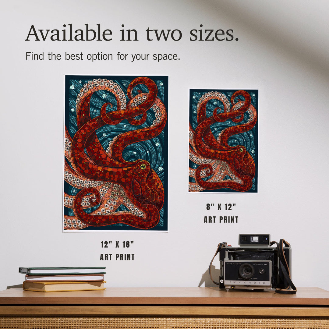 Octopus, Paper Mosaic, Art & Giclee Prints Art Lantern Press 