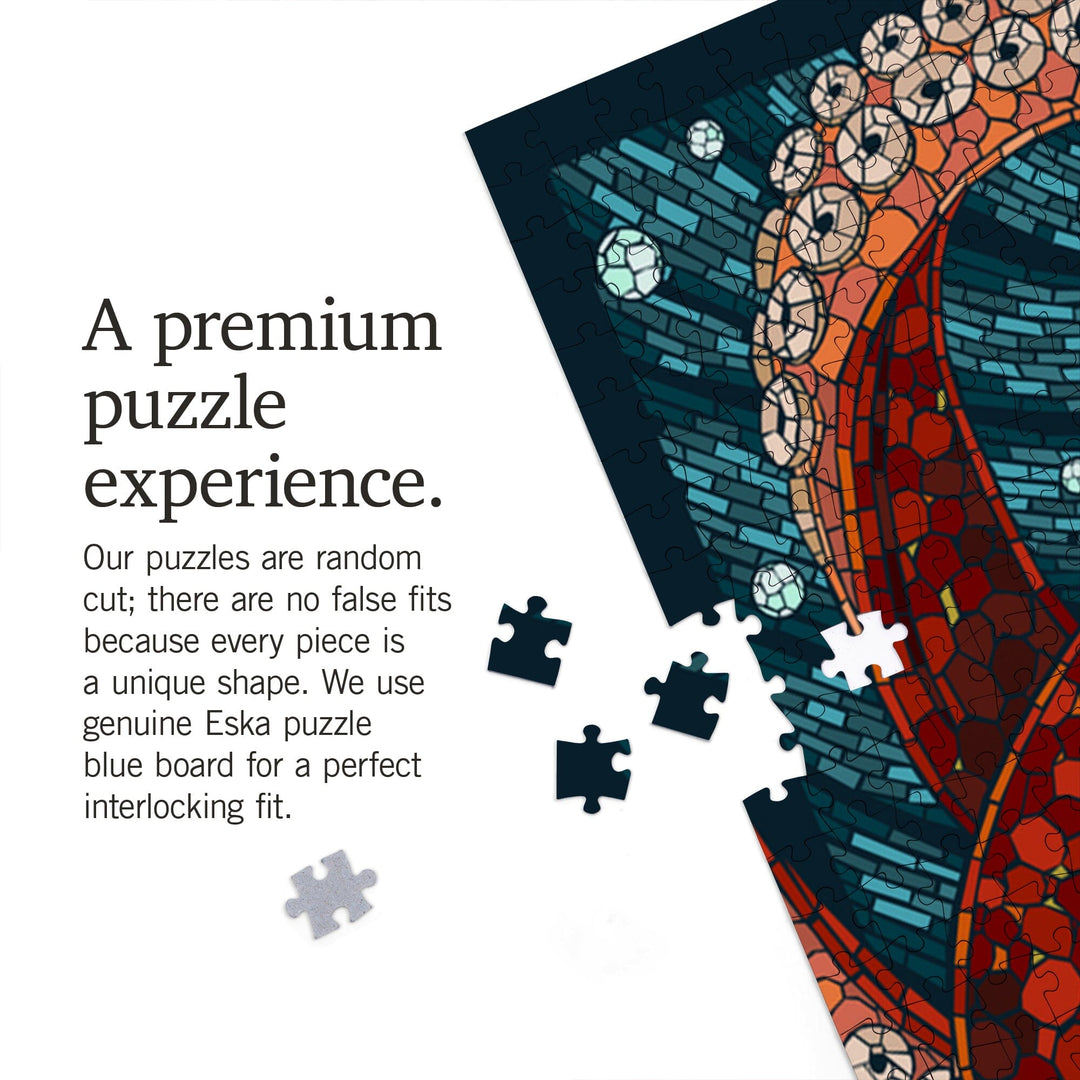 Octopus, Paper Mosaic, Jigsaw Puzzle Puzzle Lantern Press 
