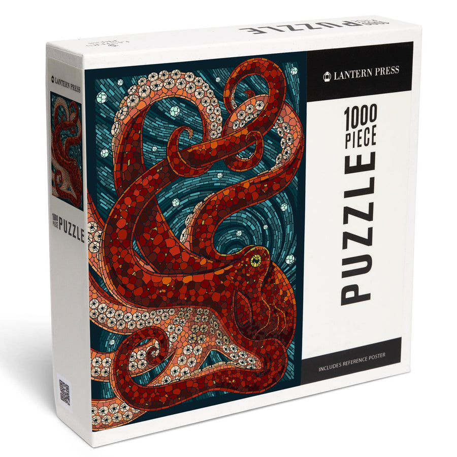 Octopus, Paper Mosaic, Jigsaw Puzzle Puzzle Lantern Press 