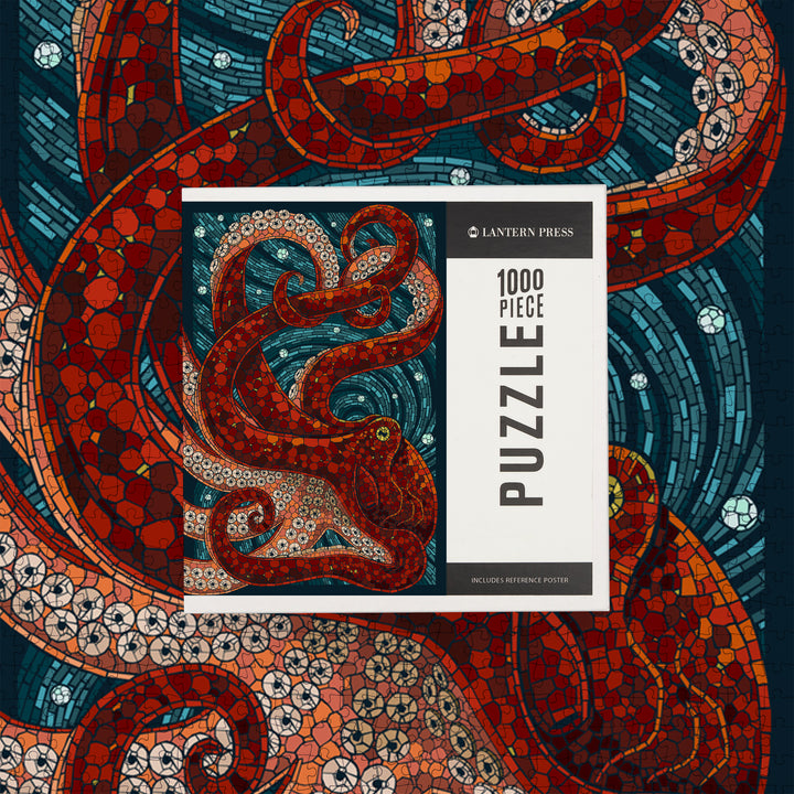 Octopus, Paper Mosaic, Jigsaw Puzzle Puzzle Lantern Press 
