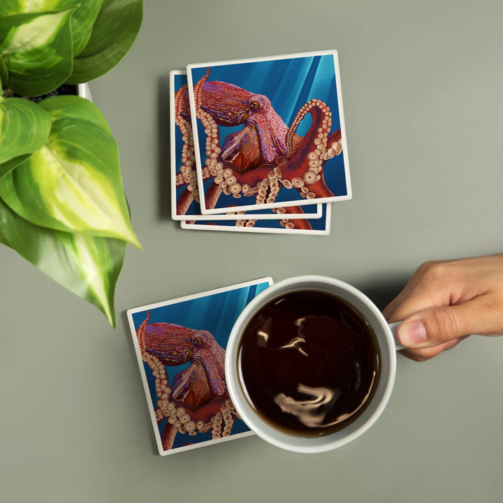 Octopus (Red), Coasters Coasters Lantern Press 