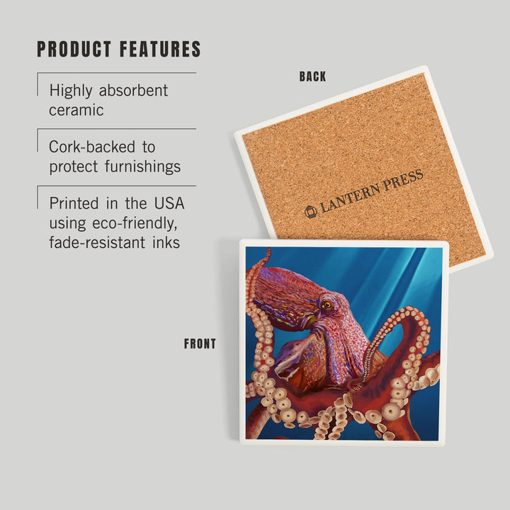 Octopus (Red), Coasters Coasters Lantern Press 