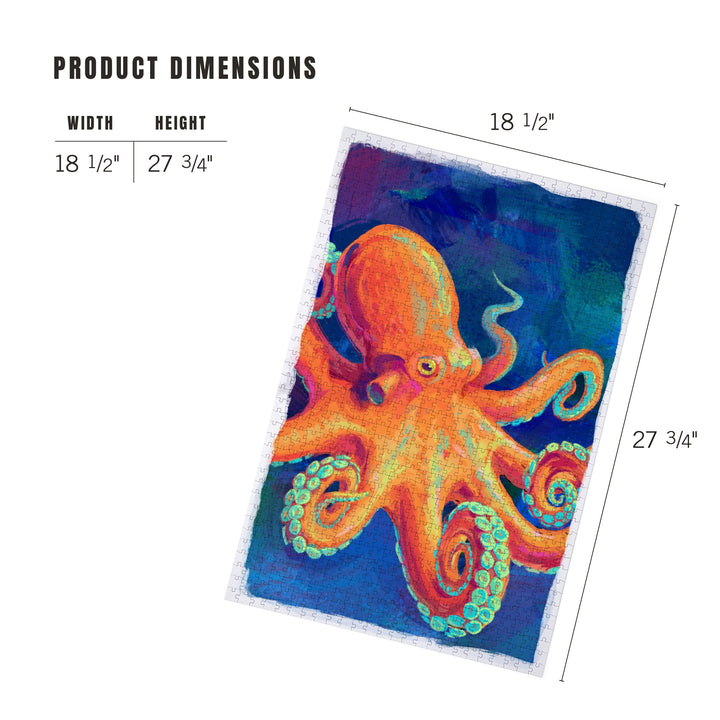 Octopus, Vivid, Jigsaw Puzzle Puzzle Lantern Press 