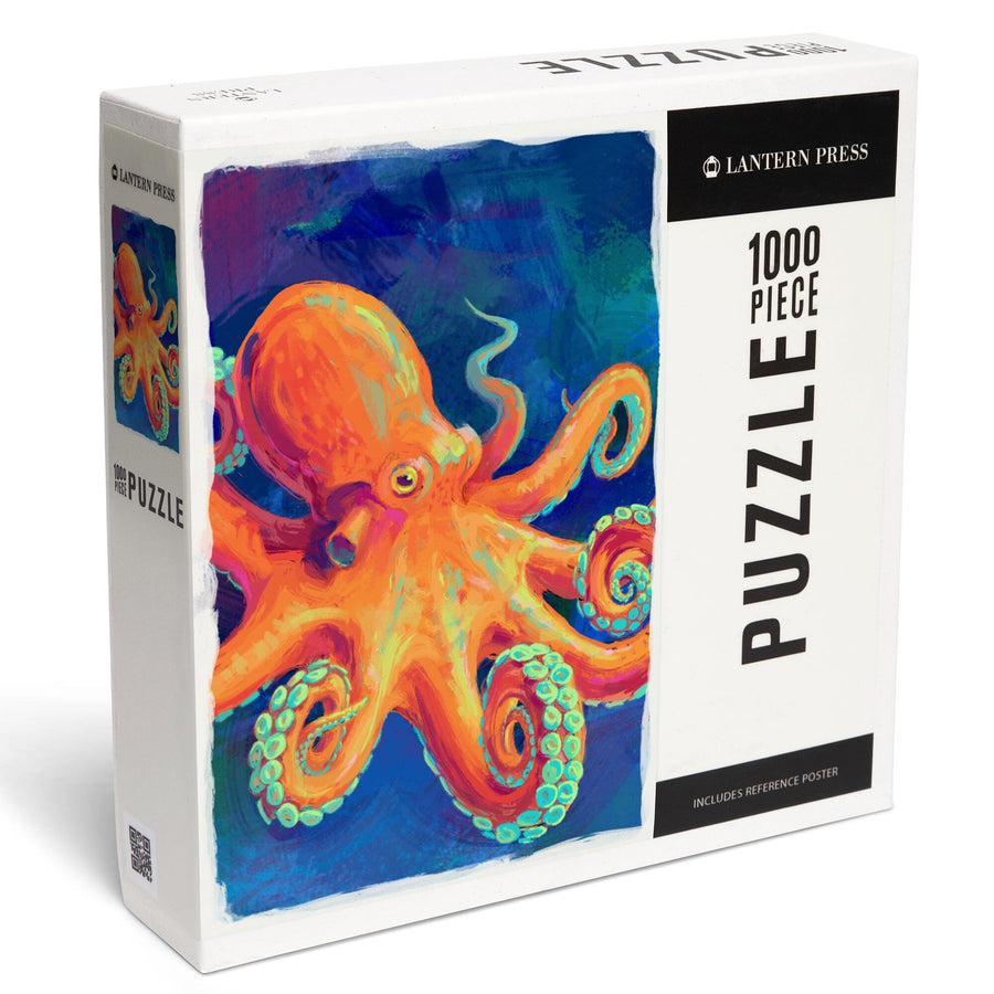 Octopus, Vivid, Jigsaw Puzzle Puzzle Lantern Press 