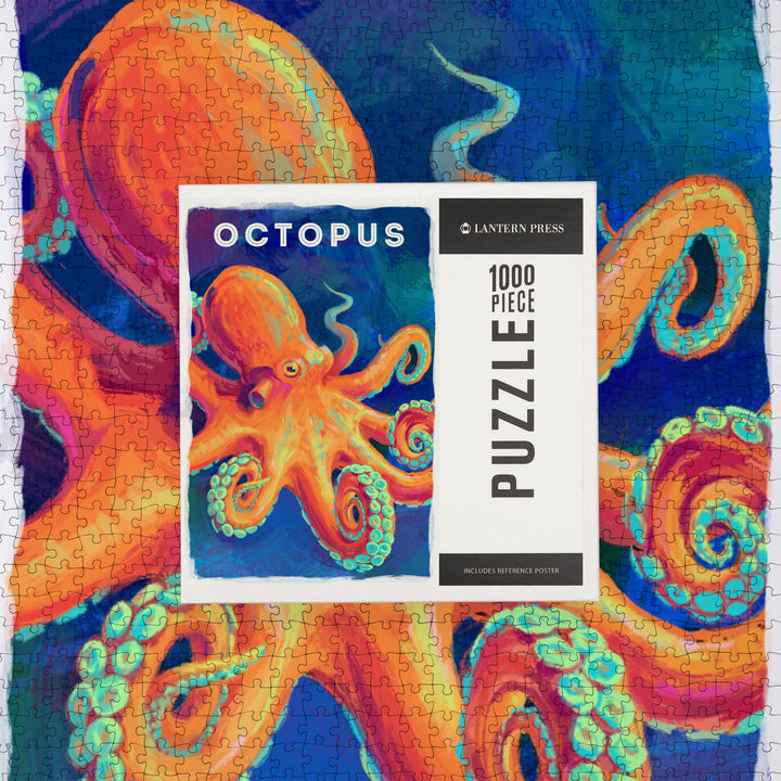 Octopus, Vivid Series, Jigsaw Puzzle Puzzle Lantern Press 