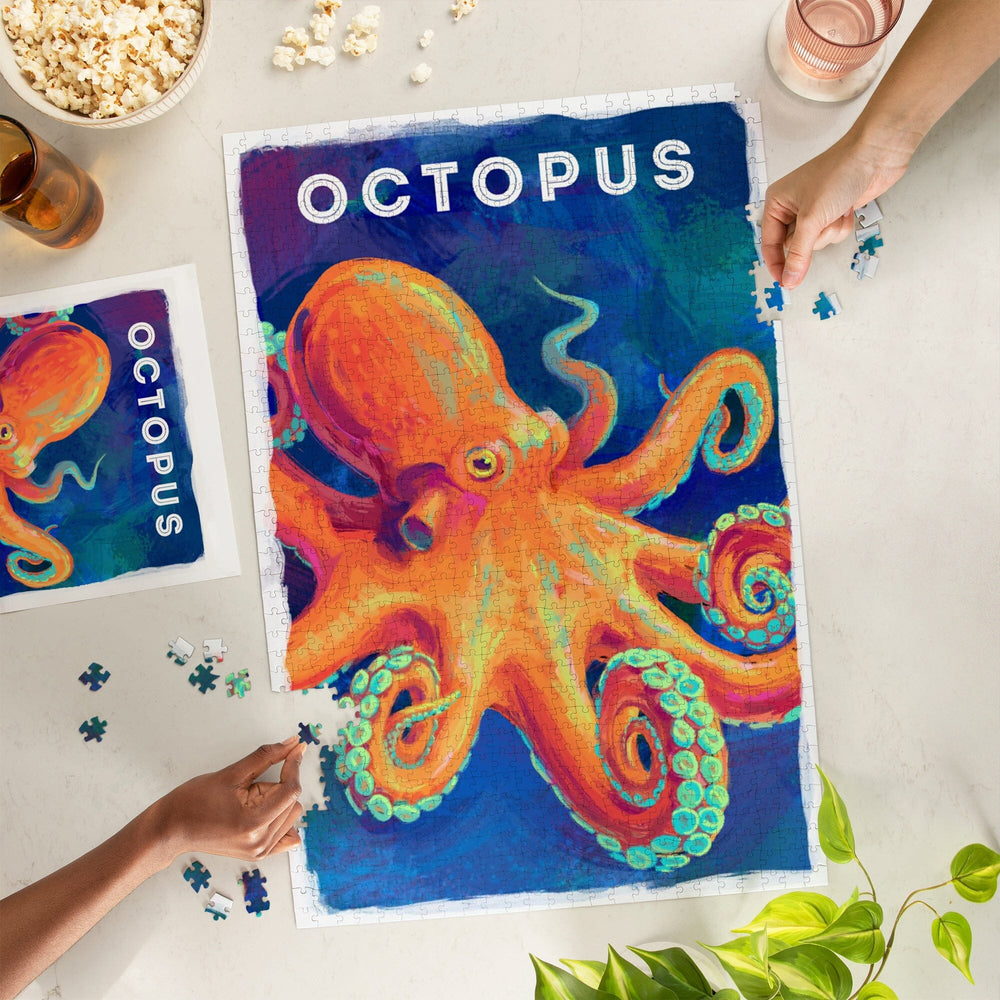 Octopus, Vivid Series, Jigsaw Puzzle Puzzle Lantern Press 