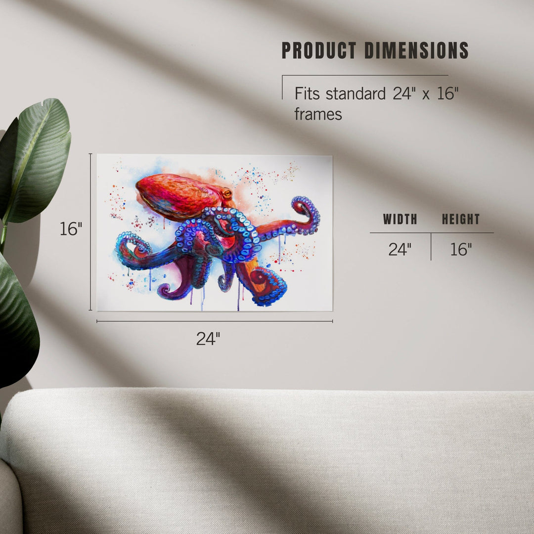 Octopus, Watercolor, Art & Giclee Prints Art Lantern Press 