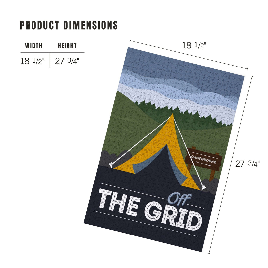 Off the Grid, Tent, Vector, Jigsaw Puzzle Puzzle Lantern Press 