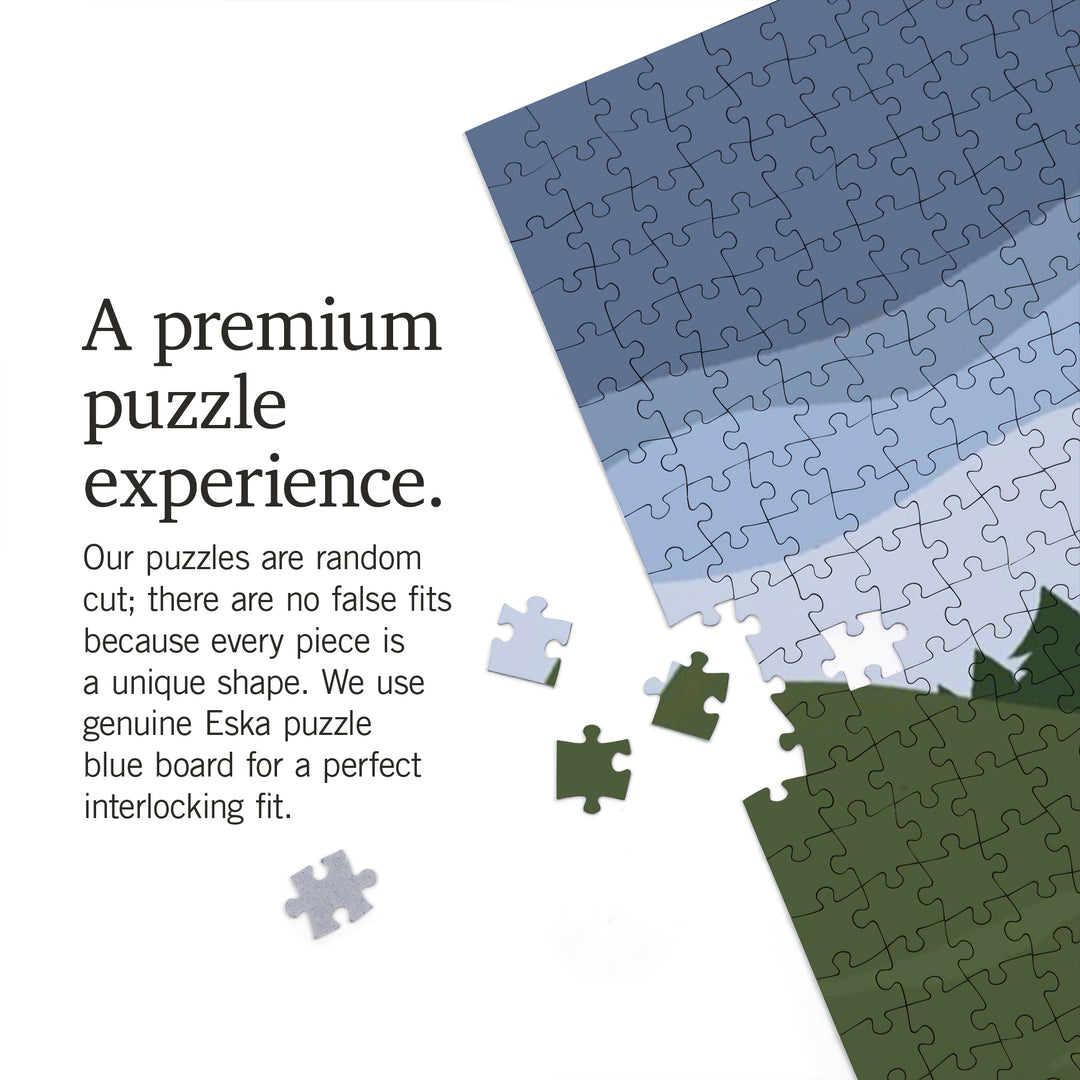 Off the Grid, Tent, Vector, Jigsaw Puzzle Puzzle Lantern Press 