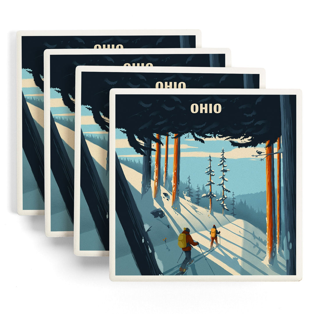 Ohio, Better on Foot, Snowshoeing, Coasters Coasters Lantern Press 