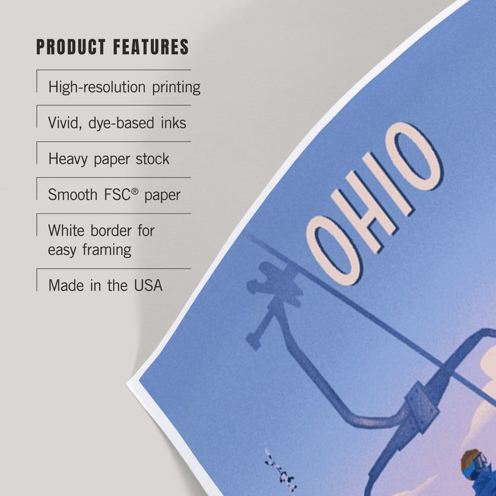 Ohio, Chill on the Uphill, Ski Lift, Art & Giclee Prints Art Lantern Press 