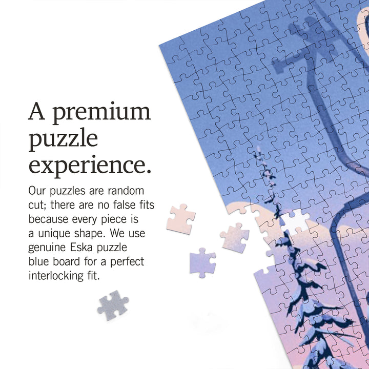 Ohio, Chill on the Uphill, Ski Lift, Jigsaw Puzzle Puzzle Lantern Press 