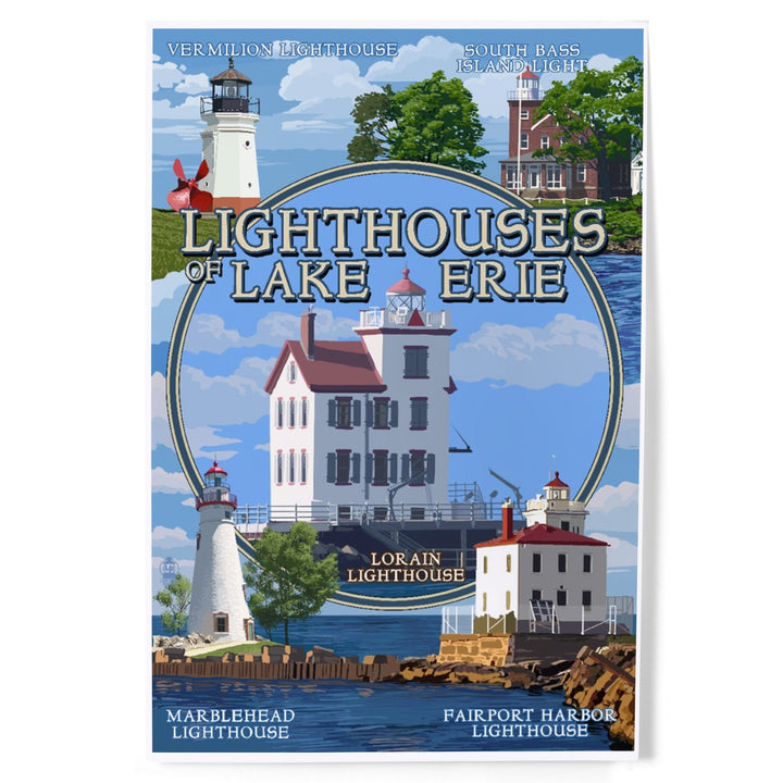 Ohio, Lorain Lighthouse, The Lighthouses of Lake Erie, Art & Giclee Prints Art Lantern Press 