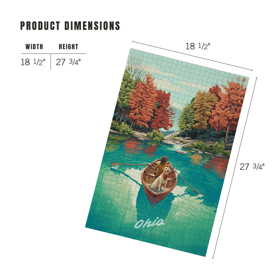 Ohio, Quiet Explorer, Boating, Mountain, Jigsaw Puzzle Puzzle Lantern Press 