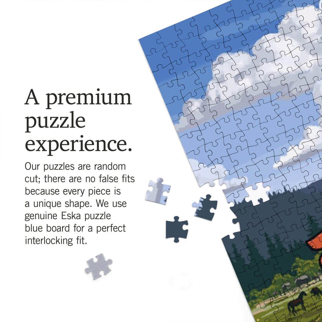 Ohio, Signpost, Meadow, Jigsaw Puzzle Puzzle Lantern Press 