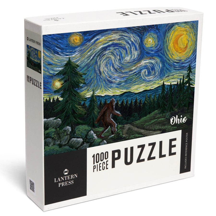 Ohio, Starry Night, Bigfoot, Jigsaw Puzzle Puzzle Lantern Press 