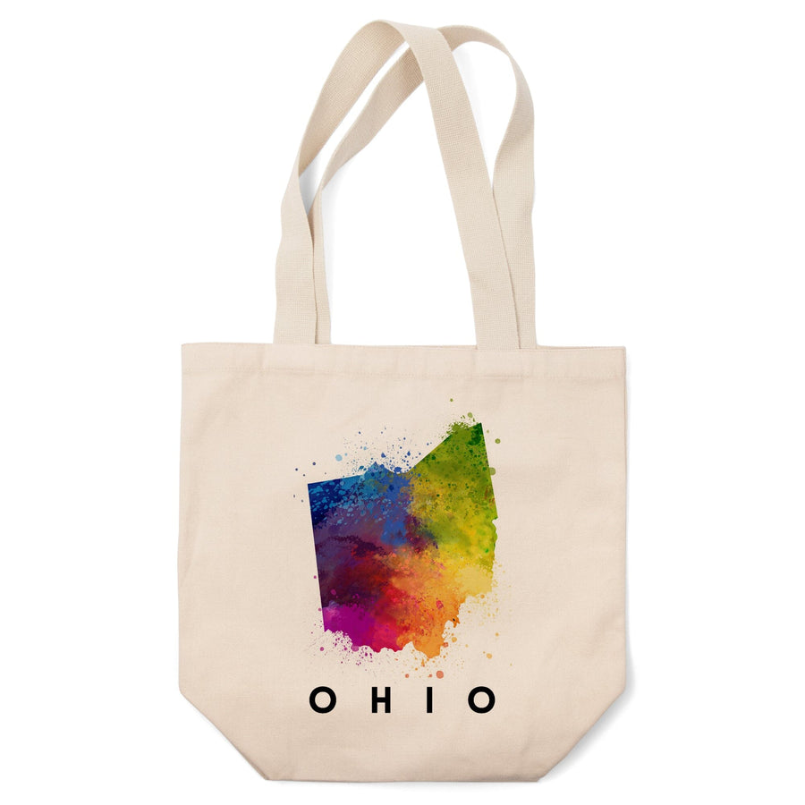 Ohio, State Abstract Watercolor, Lantern Press Artwork, Tote Bag Totes Lantern Press 