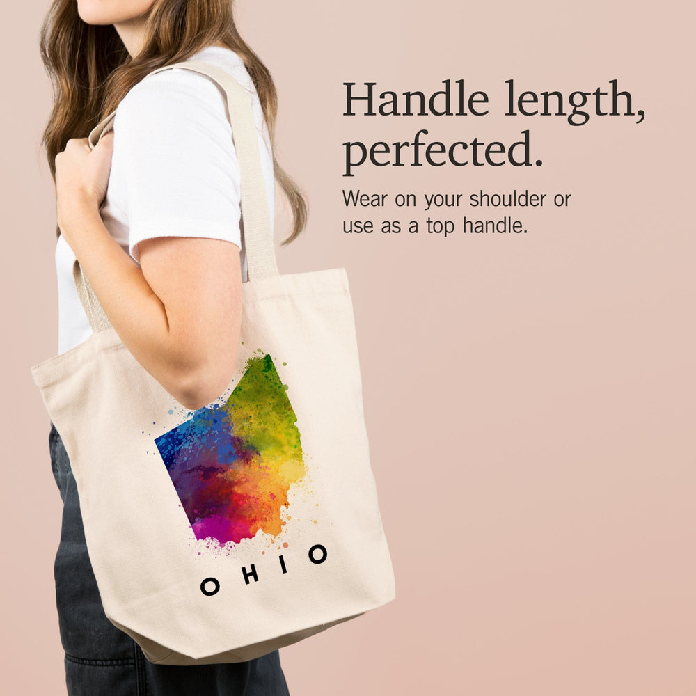Ohio, State Abstract Watercolor, Tote Bag Totes Lantern Press 