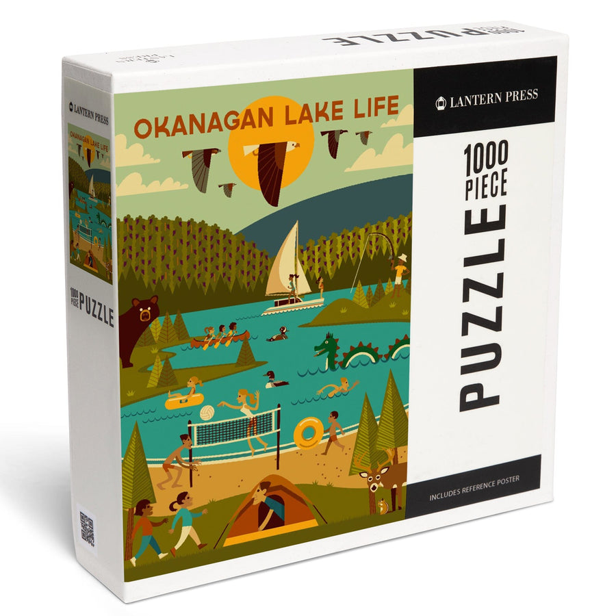 Okanagan, Canada, Geometric, Lake Life, Jigsaw Puzzle Puzzle Lantern Press 