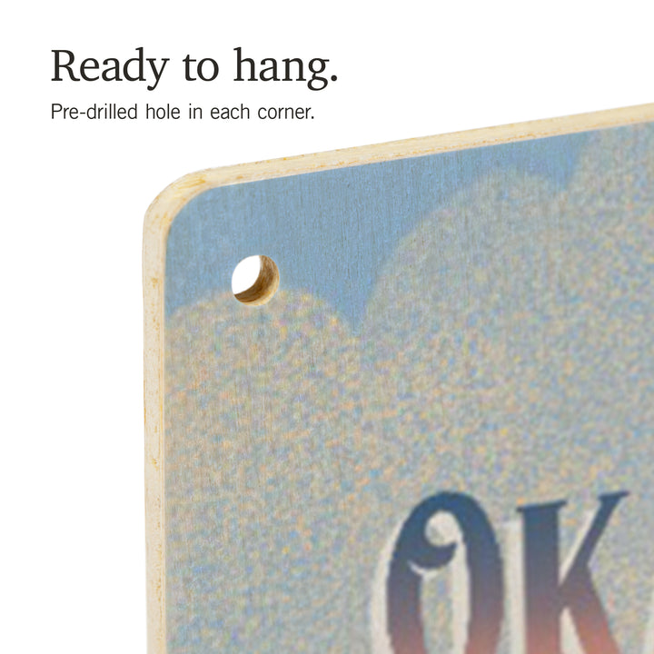 Okanagan Valley, British Columbia, Lithograph Wildlife Series, Grizzly Bear, Wood Signs and Postcards Wood Lantern Press 