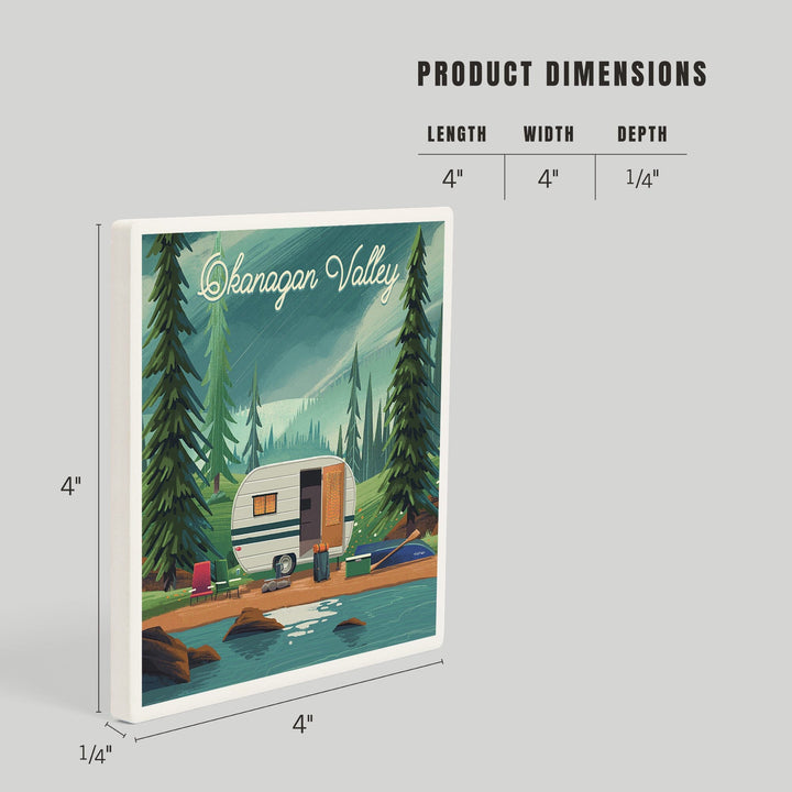 Okanagan Valley, Canada, Outdoor Activity, At Home Anywhere, Camper in Evergreens, Coasters Coasters Lantern Press 
