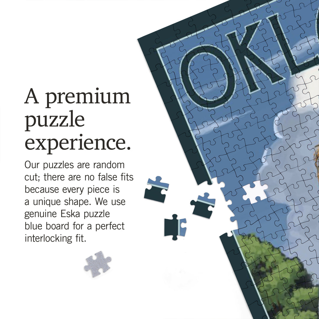 Oklahoma, Boy Fishing, Jigsaw Puzzle Puzzle Lantern Press 